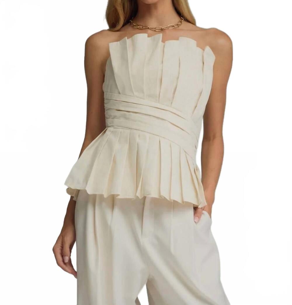 NEW ENTRO strapless top in ecru